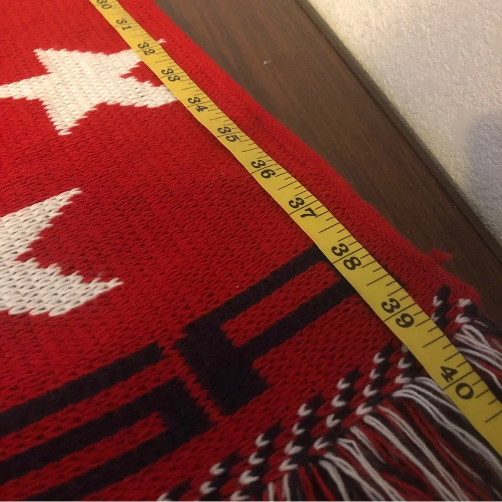 Knitmakers USA USA Red White and Blue Acrylic Knit Scarf Stars‎ 9